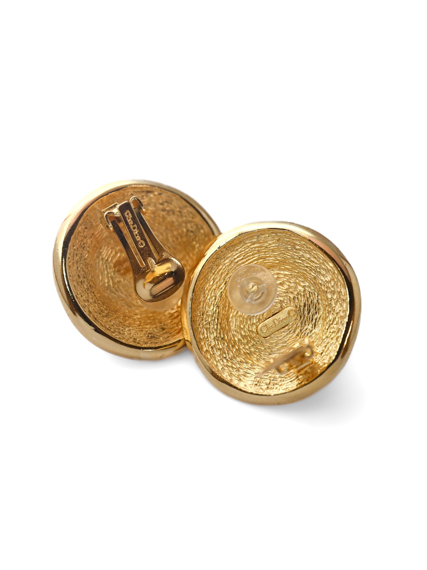 Dior Pearl Scalloped Round Clip Earrings