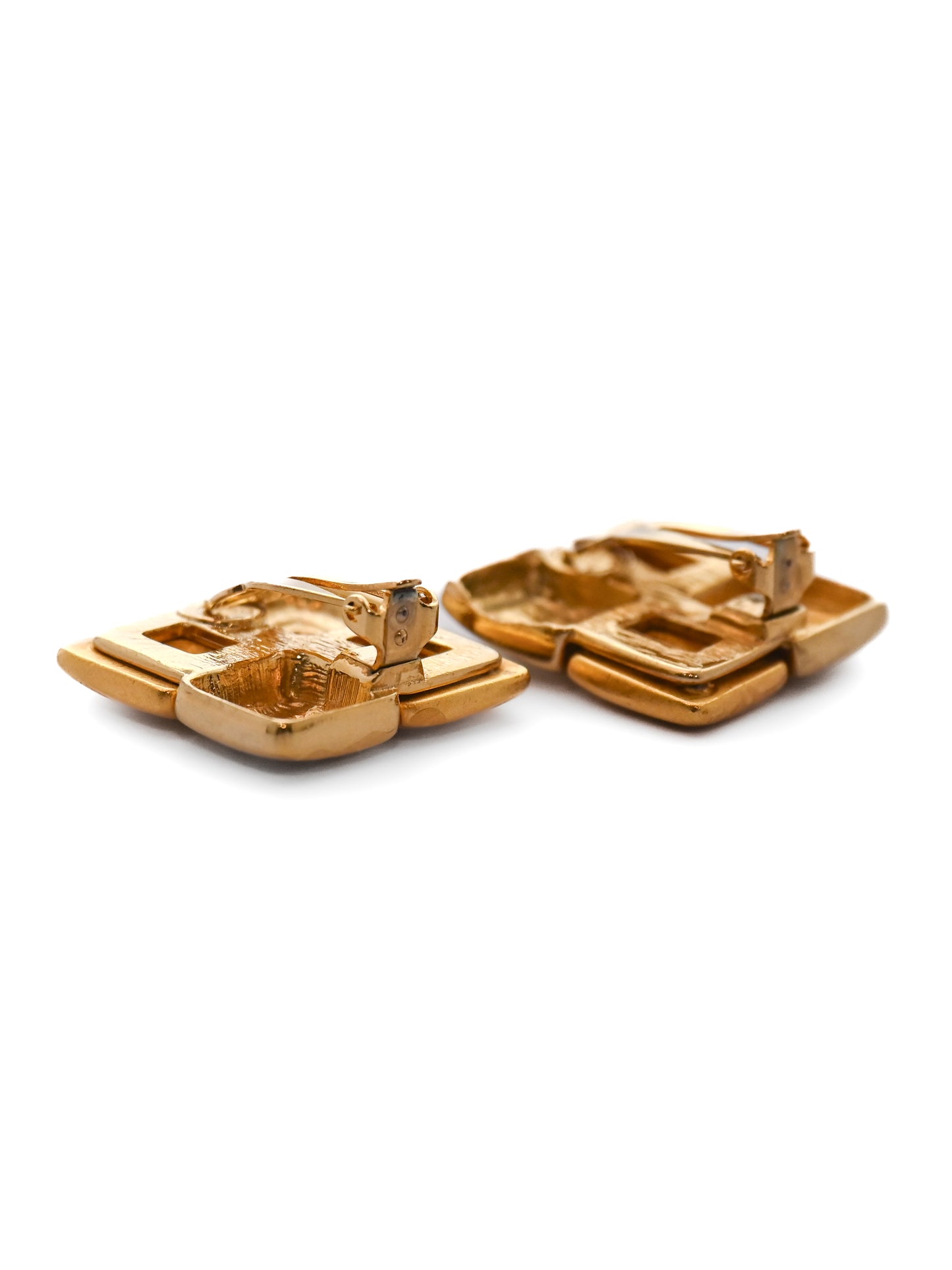 Givenchy Logo Square Clip Earrings