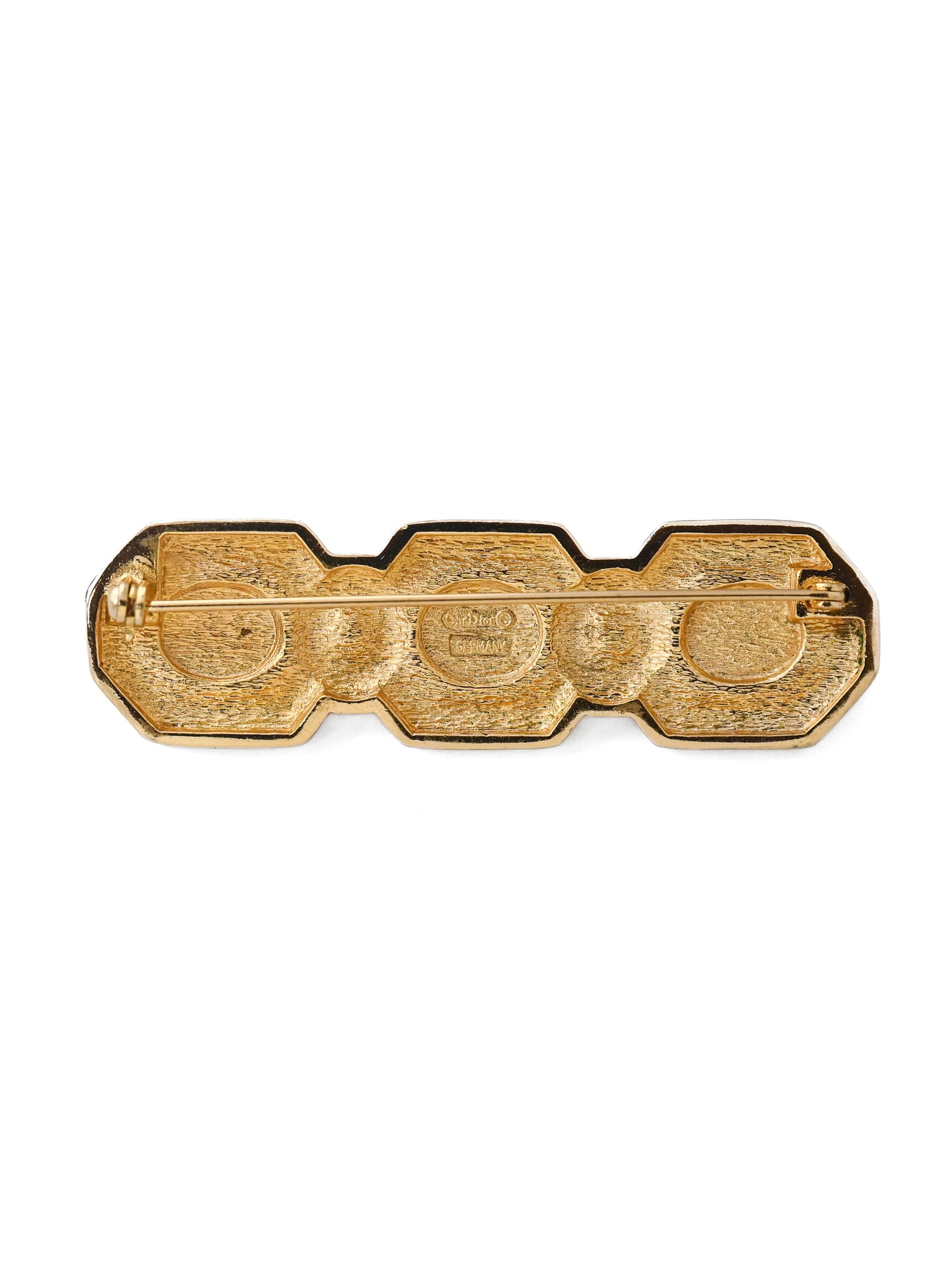 Dior Pearl Black Enamel Bar Brooch