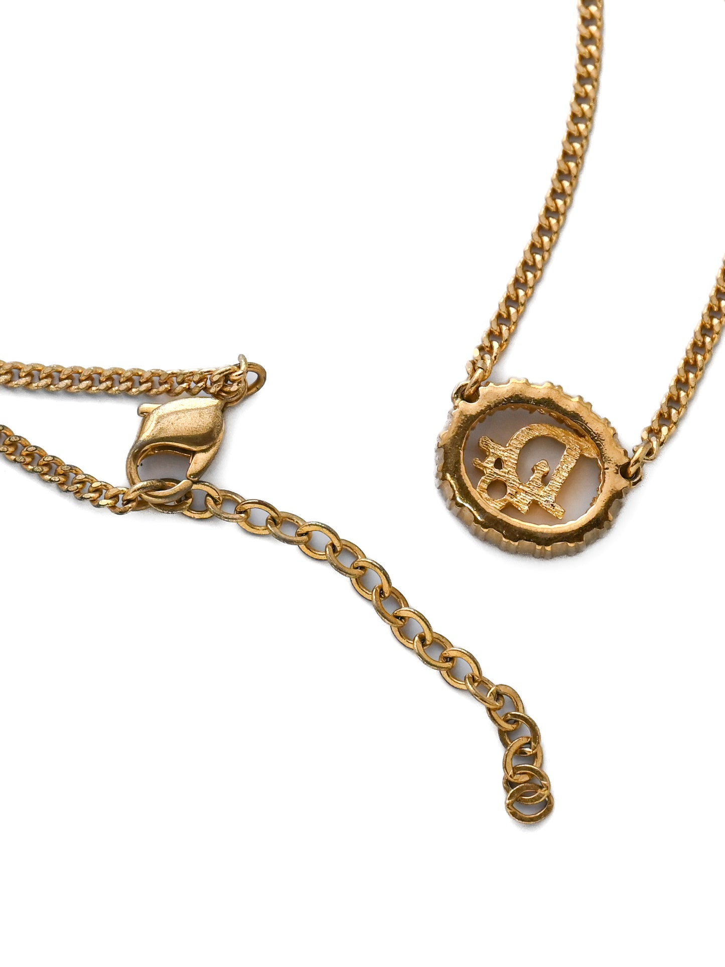 Dior Logo Rhinestone Chain Necklace