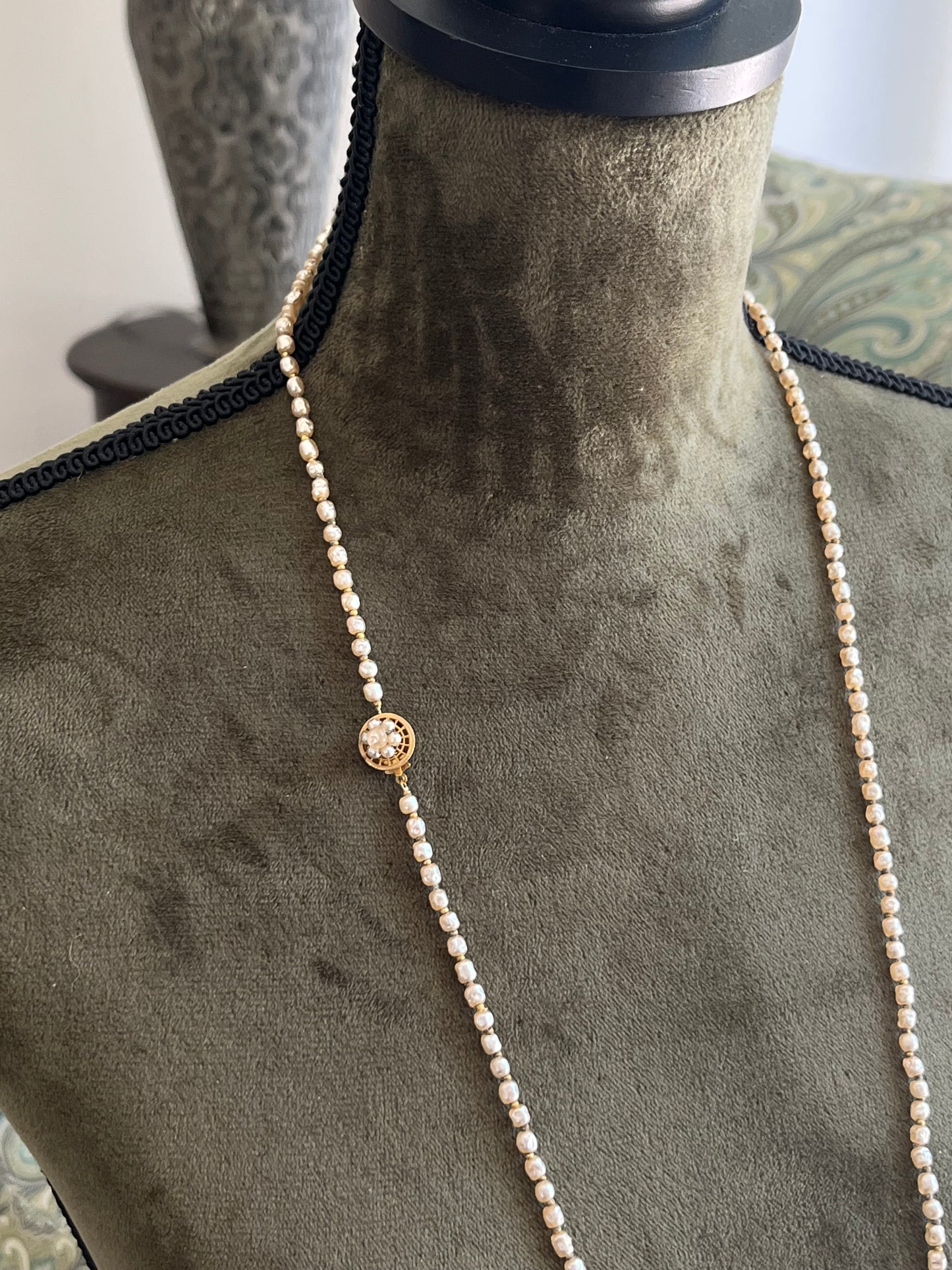 Vintage Miriam Haskell Classic "Niki" Mini Baroque Glass Pearl Beaded Layered Necklace