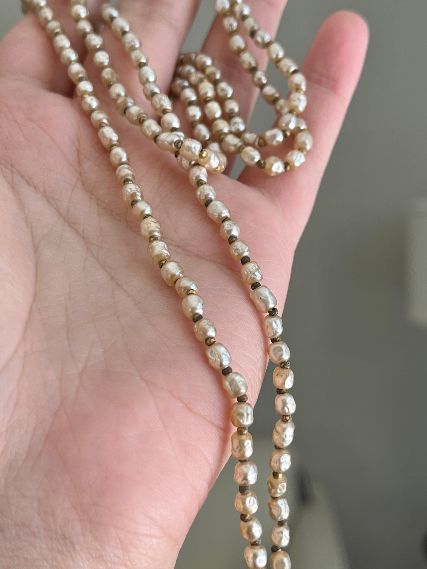 Vintage Miriam Haskell Classic "Niki" Mini Baroque Glass Pearl Beaded Layered Necklace