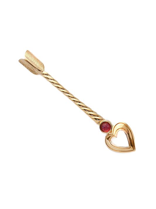 Dior Arrow of Heart Red Glass Brooch