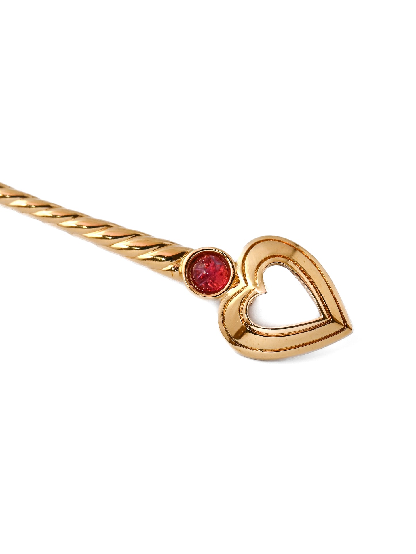 Dior Arrow of Heart Red Glass Brooch