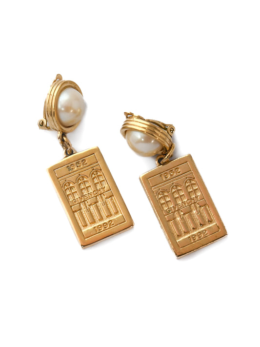 Givenchy 1992 Pearl Drop Clip Earrings