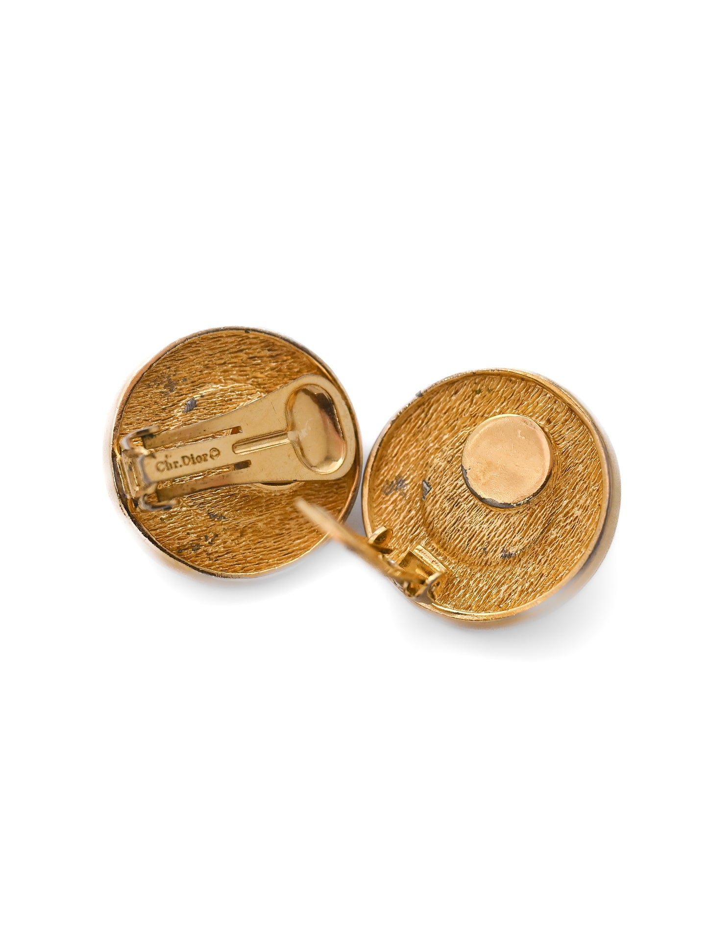 Dior Pearl "CD" Logo Edge Clip Earrings
