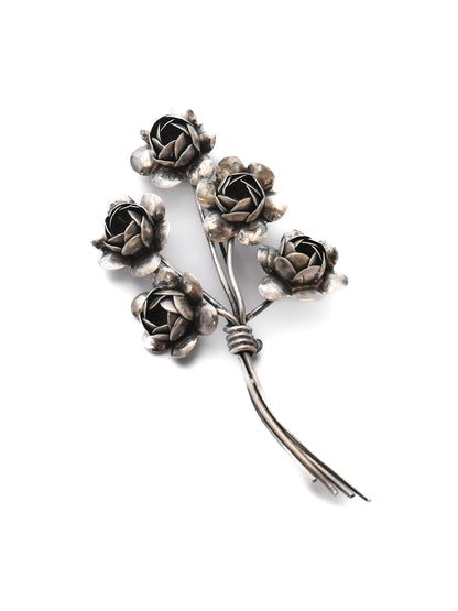 Coro Craft 40-50s Bouquet Sterling Silver Brooch