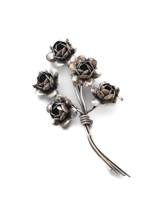 Coro Craft 40-50s Bouquet Sterling Silver Brooch
