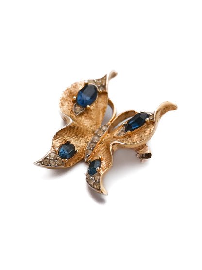 Trifari 40-50s Butterly Blue Stone Brooch