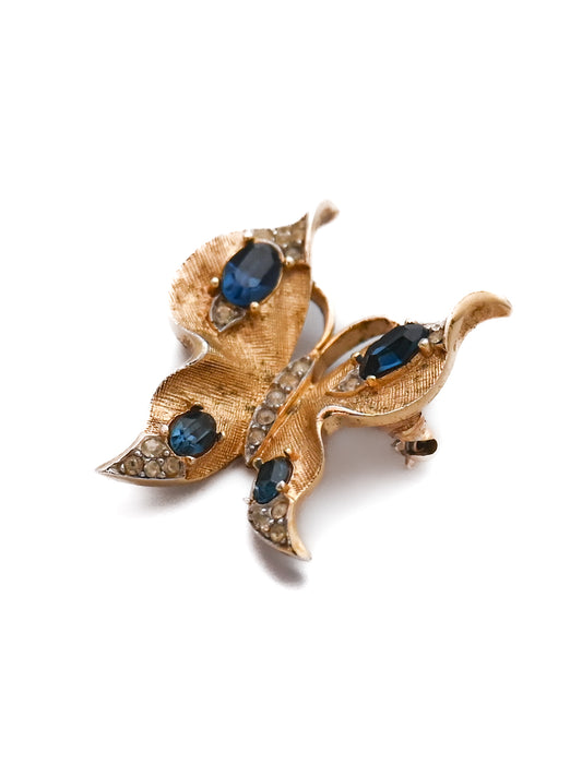 Trifari 40-50s Butterly Blue Stone Brooch