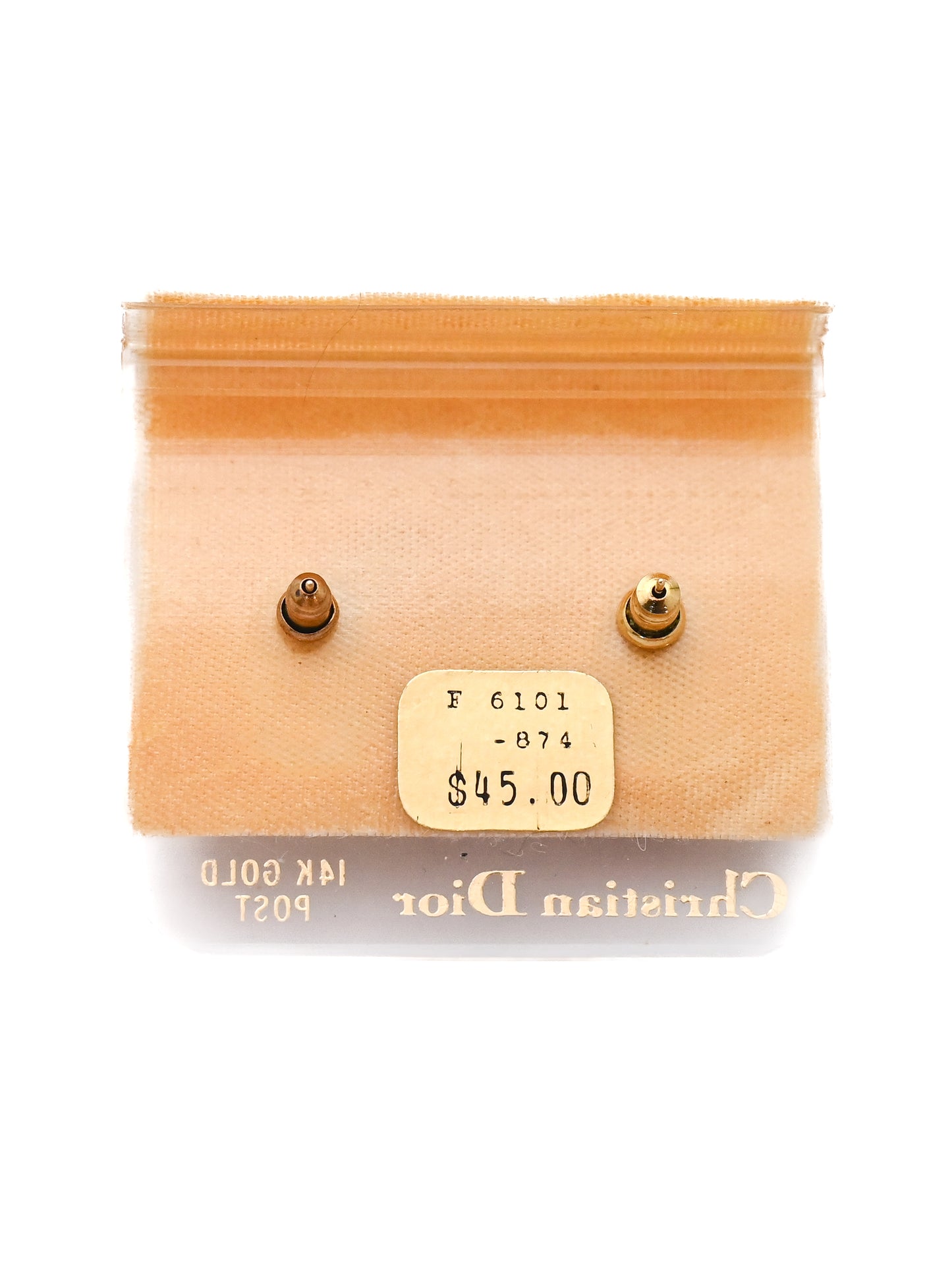 Dior Purple Rhinestone 14k Gold Post Earrings