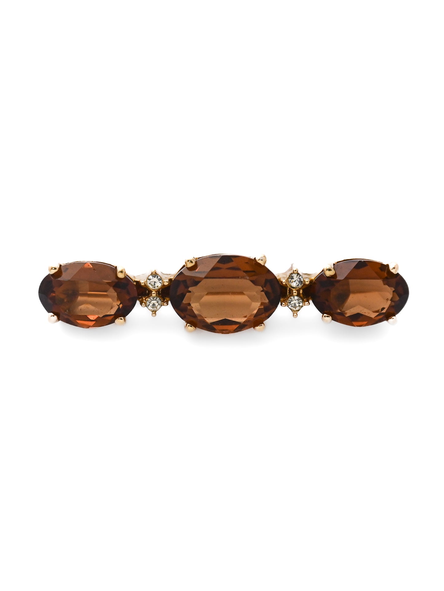 Dior Brown Rhinestone Brooch