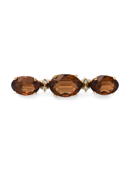 Dior Brown Rhinestone Brooch