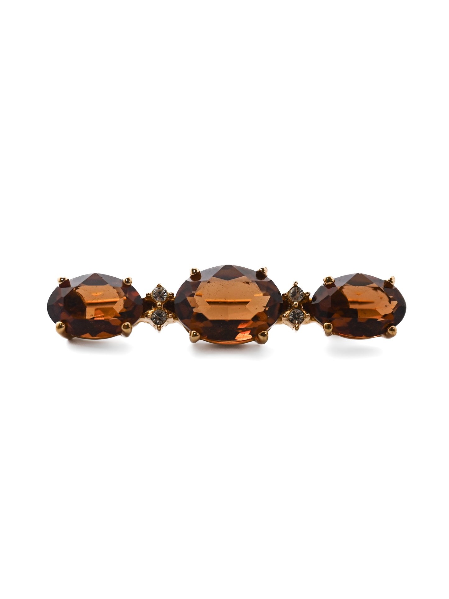 Dior Brown Rhinestone Brooch