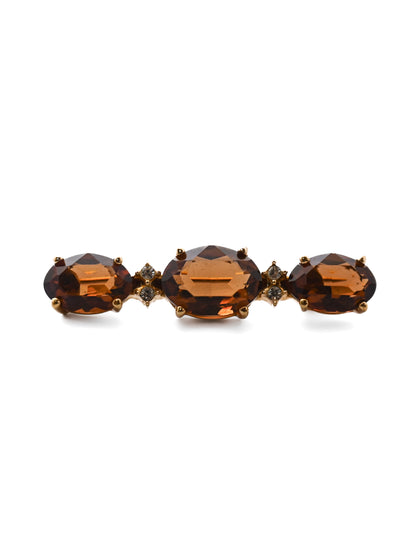 Dior Brown Rhinestone Brooch
