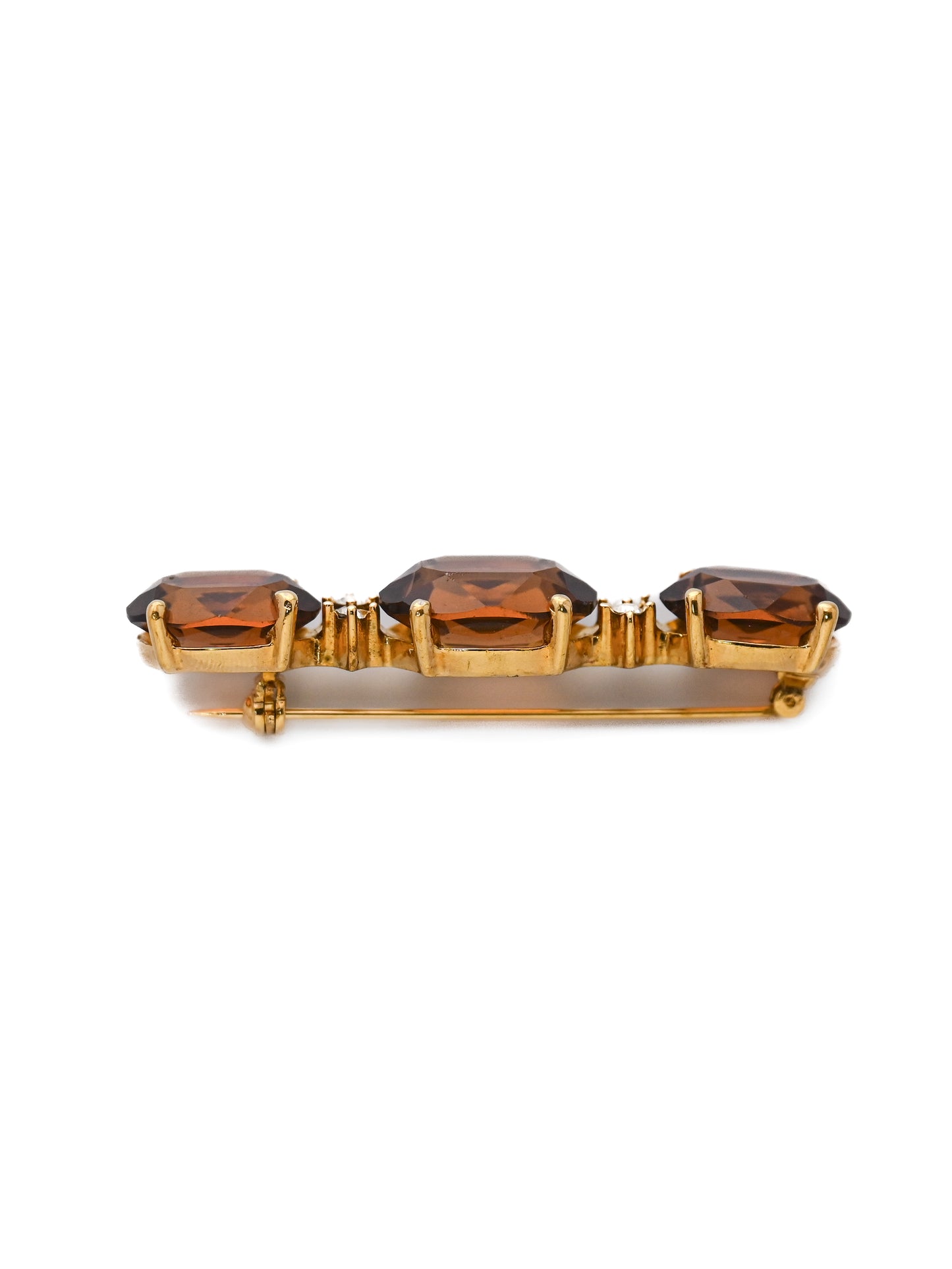 Dior Brown Rhinestone Brooch