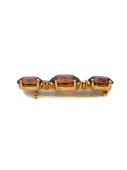 Dior Brown Rhinestone Brooch