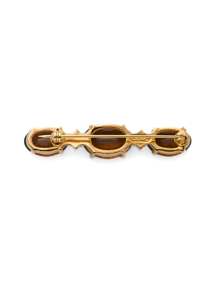 Dior Brown Rhinestone Brooch
