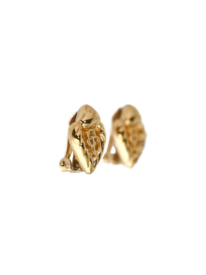 Dior "CD" Braided Heart Clip Earrings