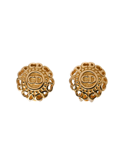 Dior "CD" Round Clip Earrings