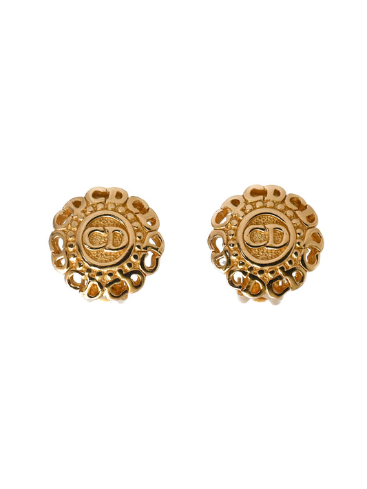 Dior "CD" Round Clip Earrings