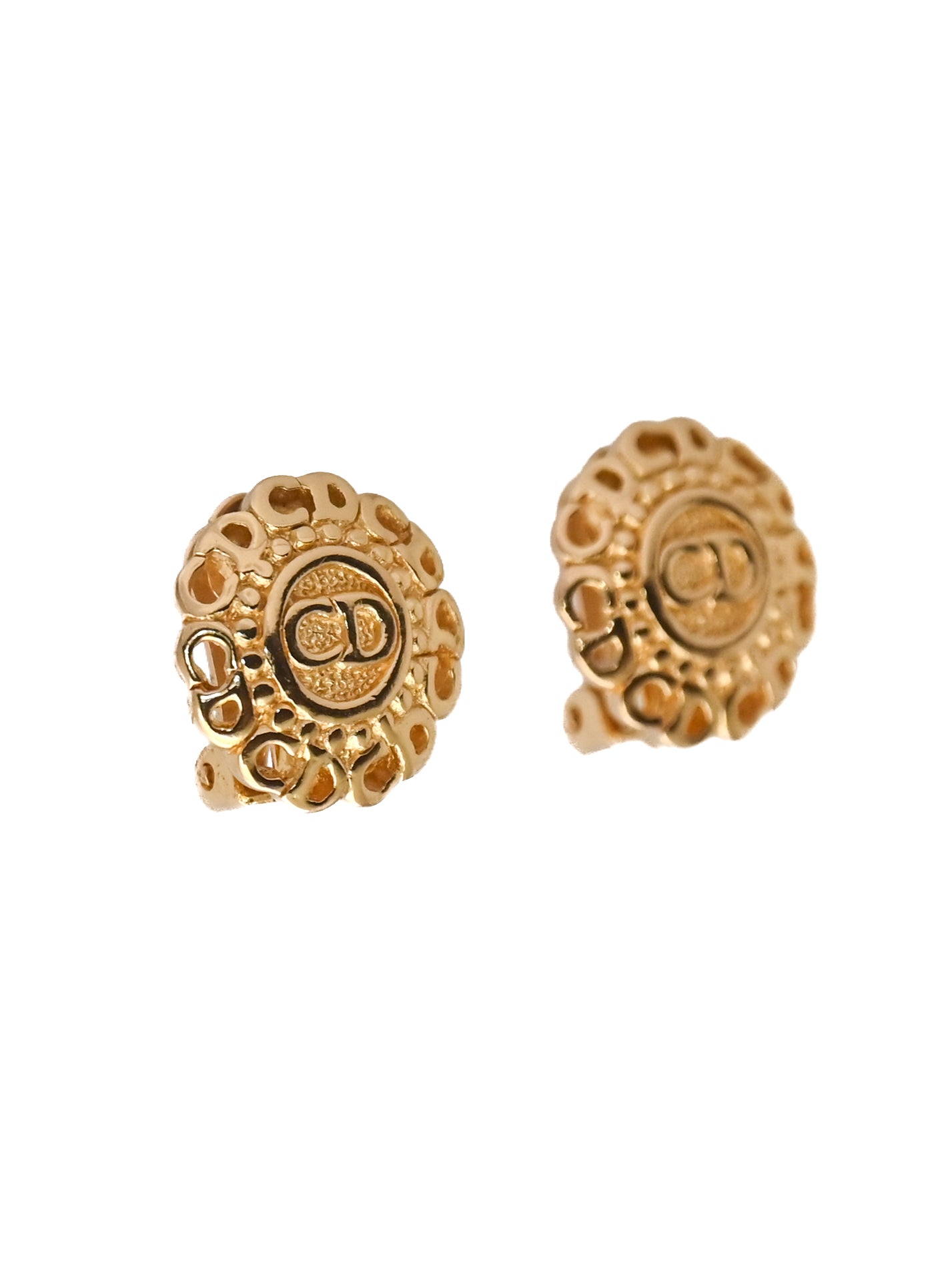 Dior "CD" Round Clip Earrings