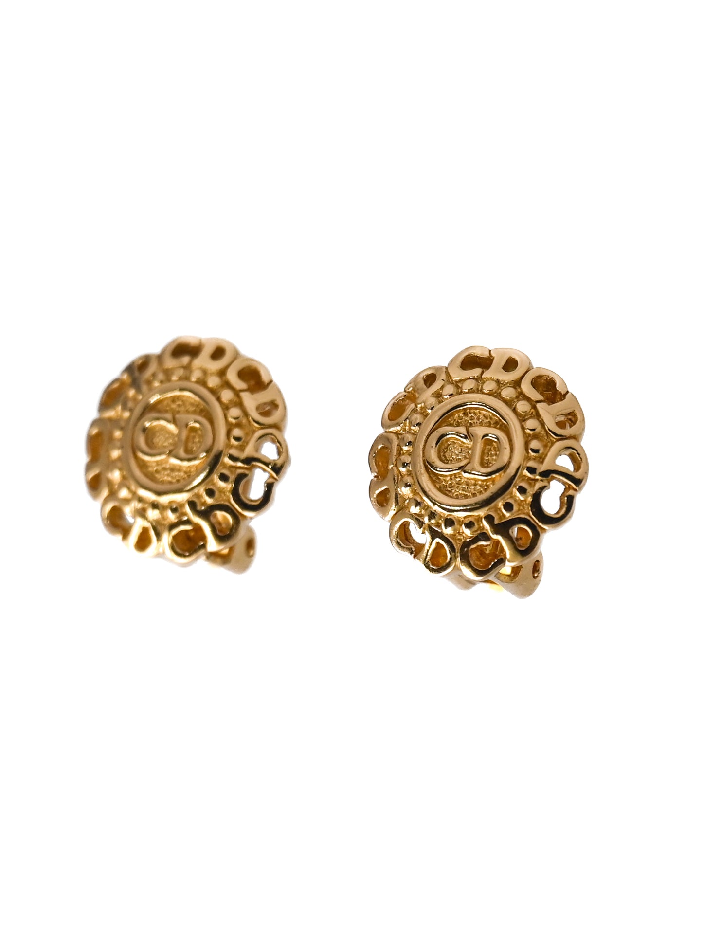 Dior "CD" Round Clip Earrings