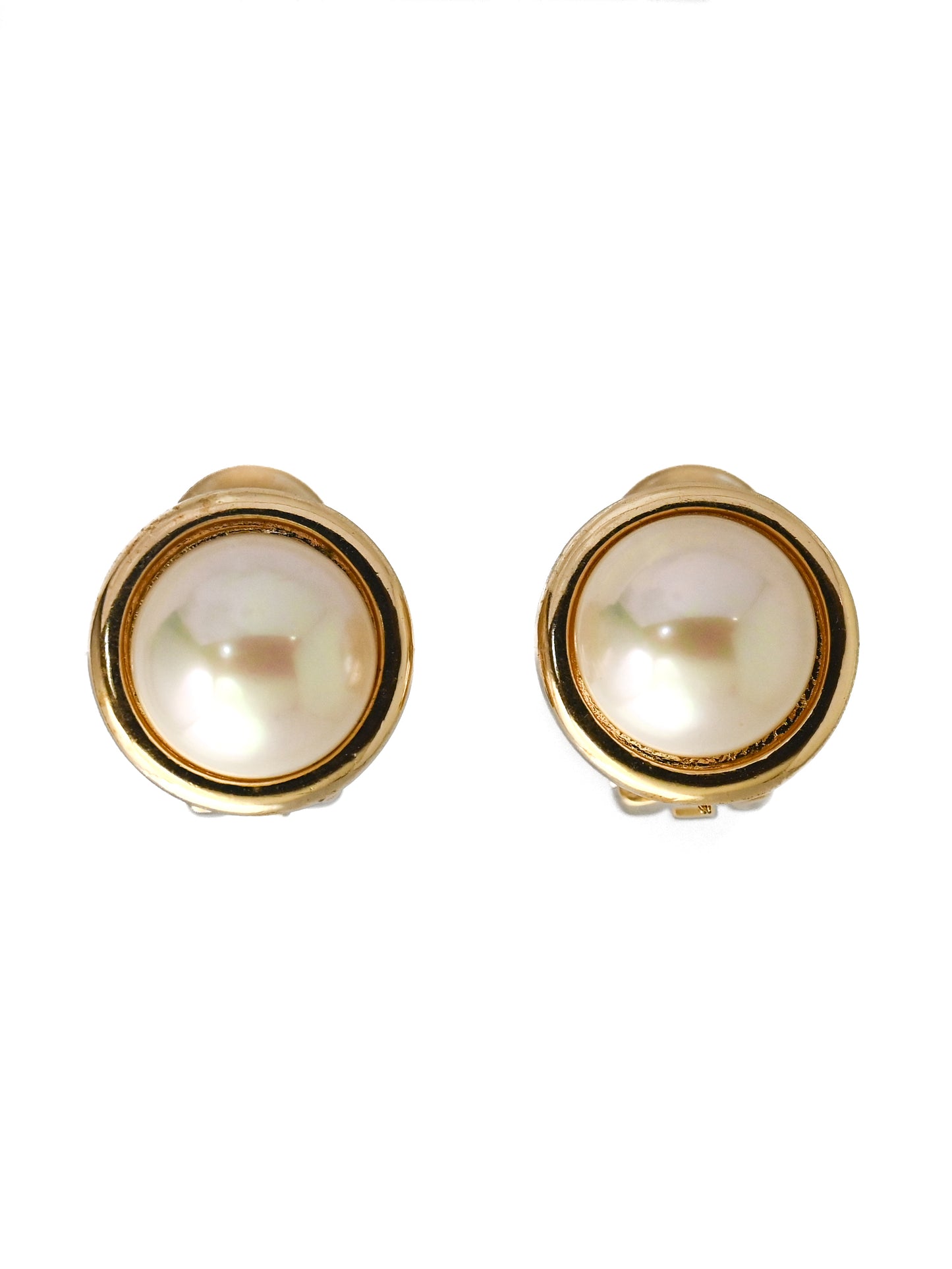 Dior Pearl Round Clip Earrings