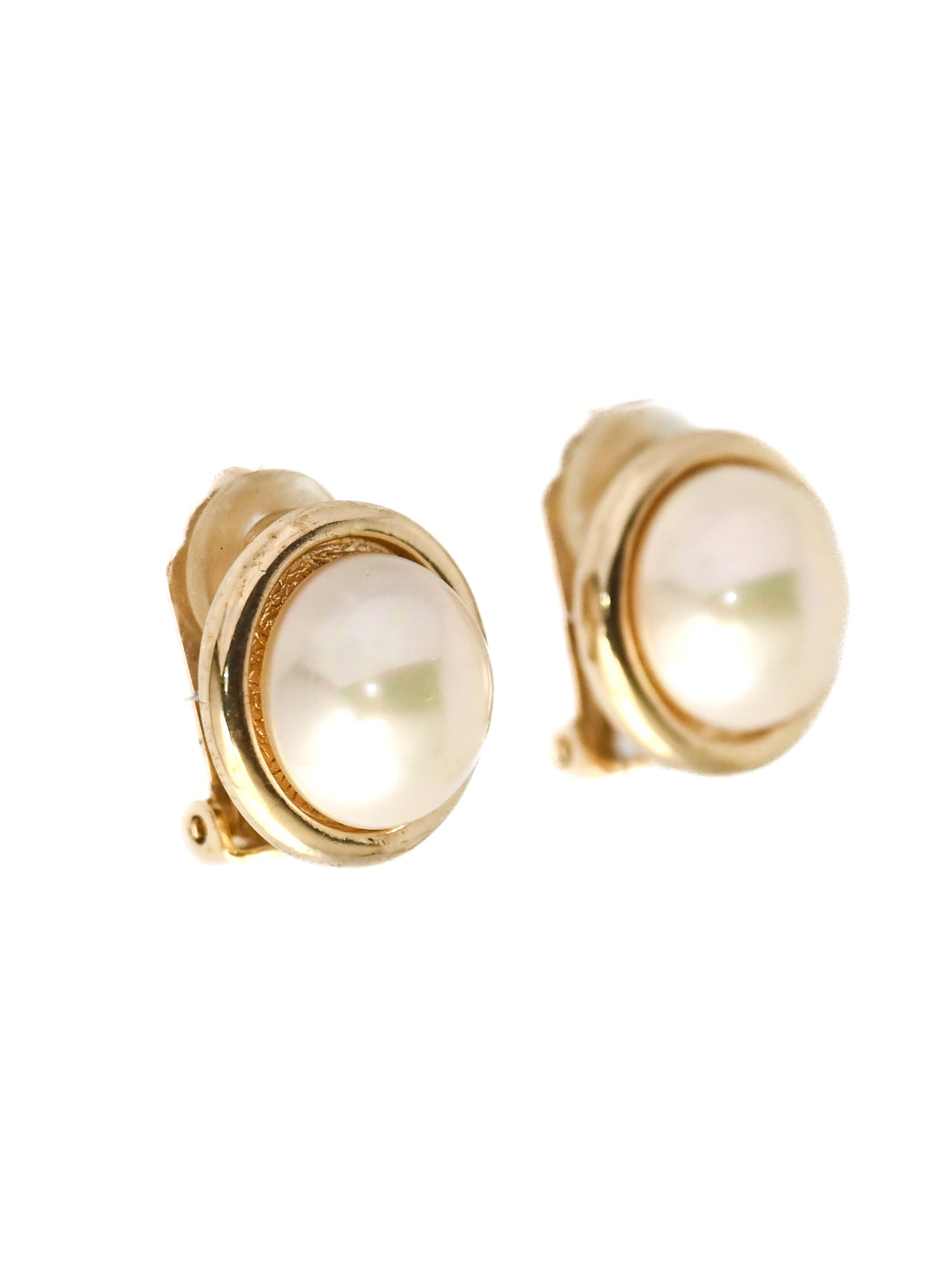 Dior Pearl Round Clip Earrings