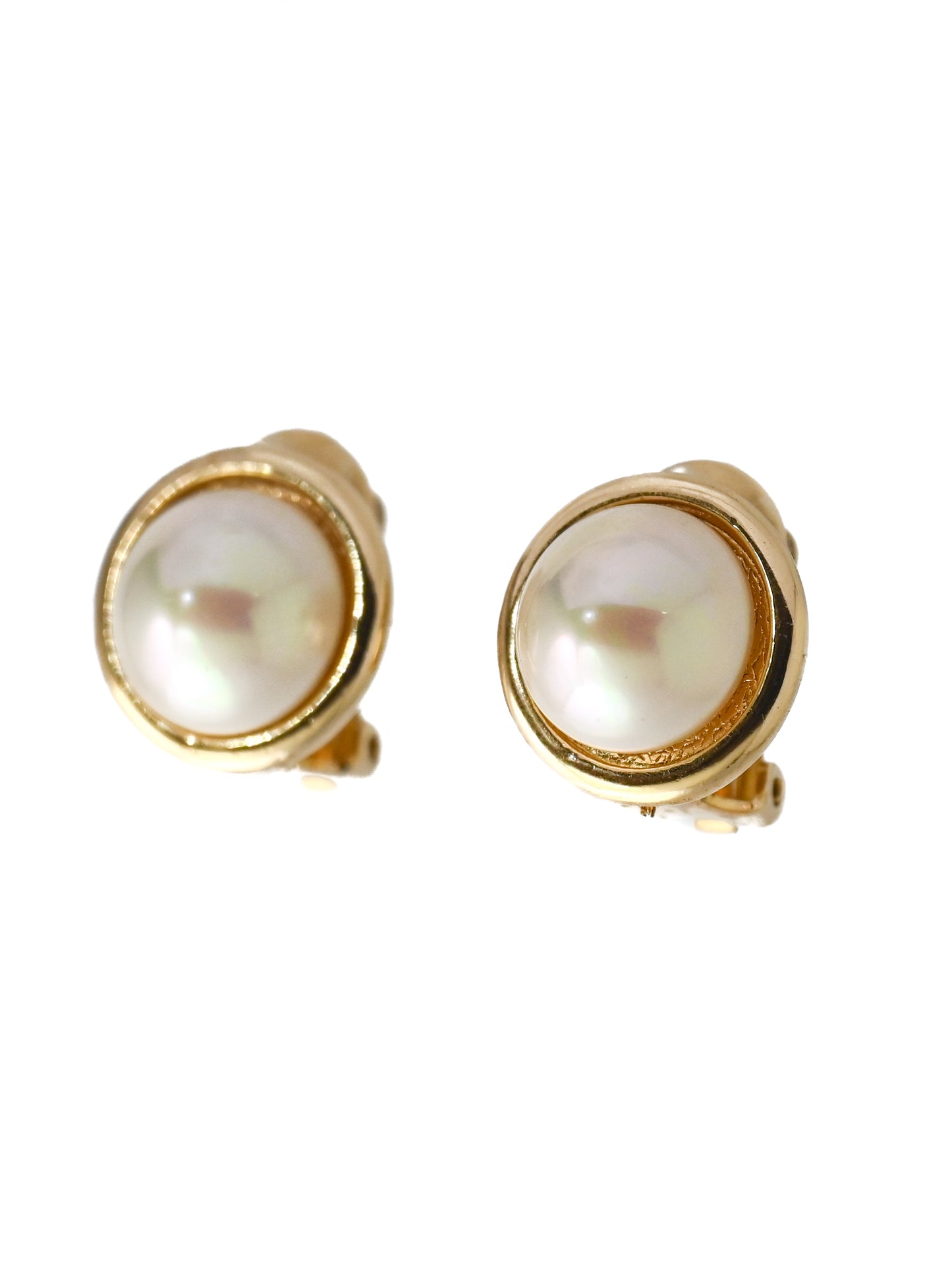 Dior Pearl Round Clip Earrings
