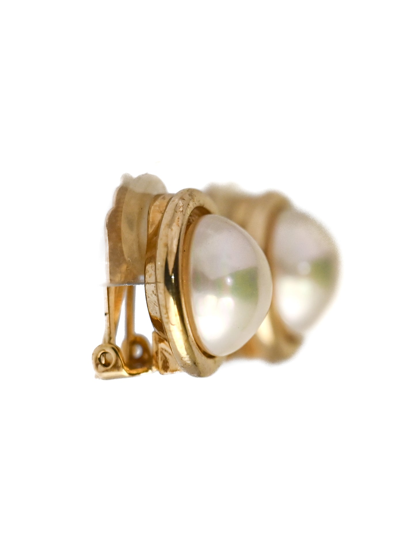 Dior Pearl Round Clip Earrings