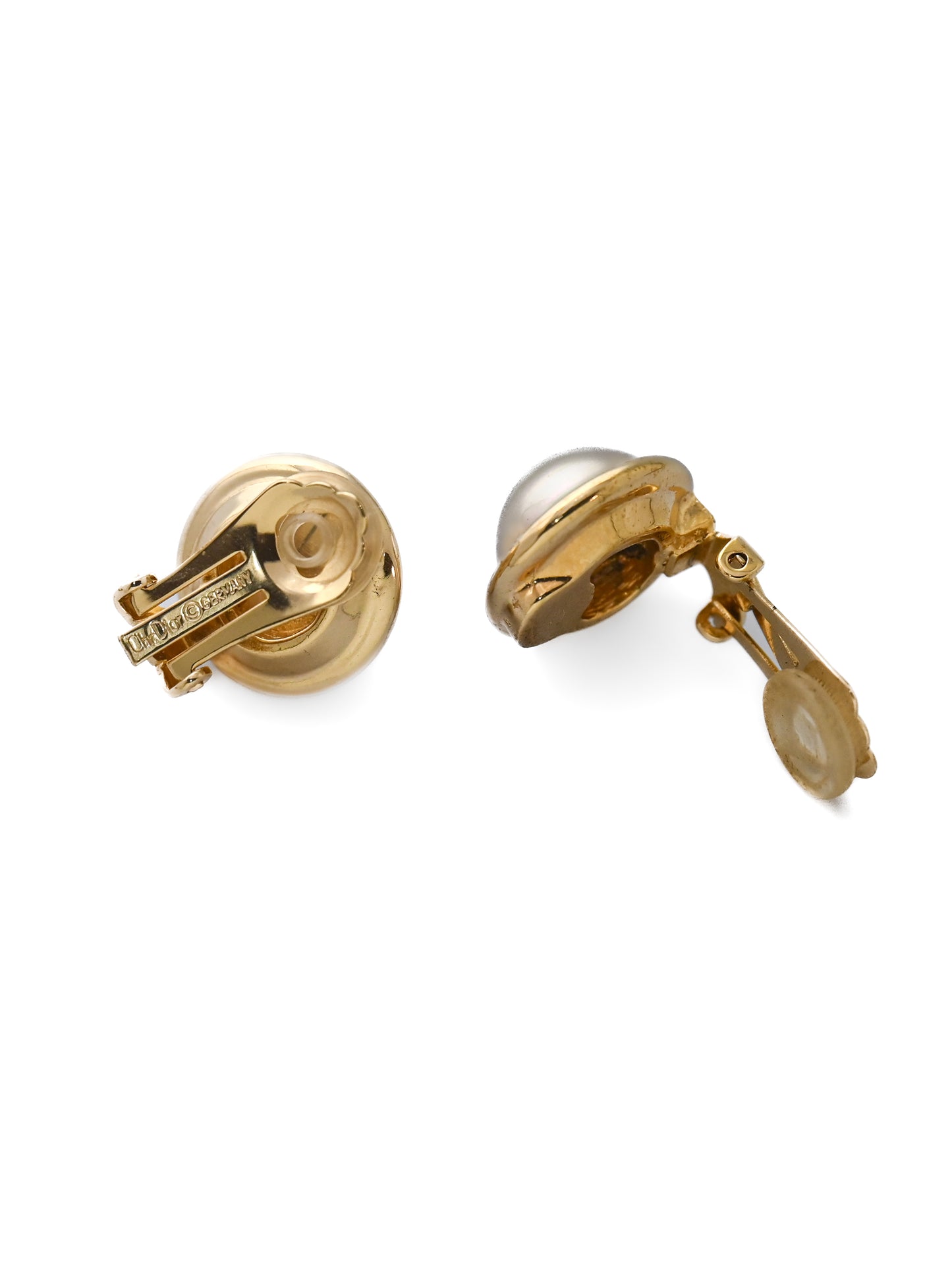 Dior Pearl Round Clip Earrings