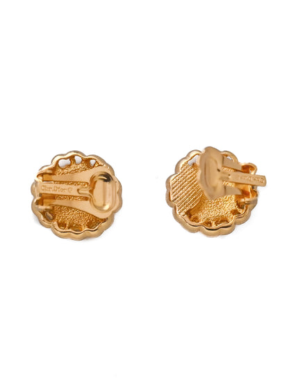 Dior "CD" Round Clip Earrings