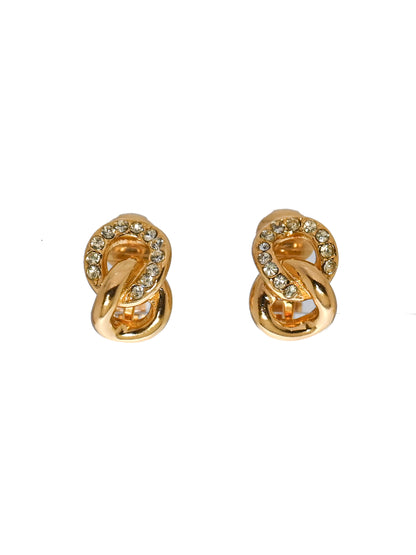 Dior Mini Interlocking Chain Clip Earrings