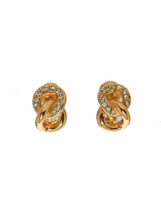 Dior Mini Interlocking Chain Clip Earrings