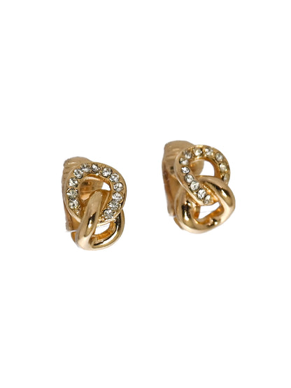Dior Mini Interlocking Chain Clip Earrings