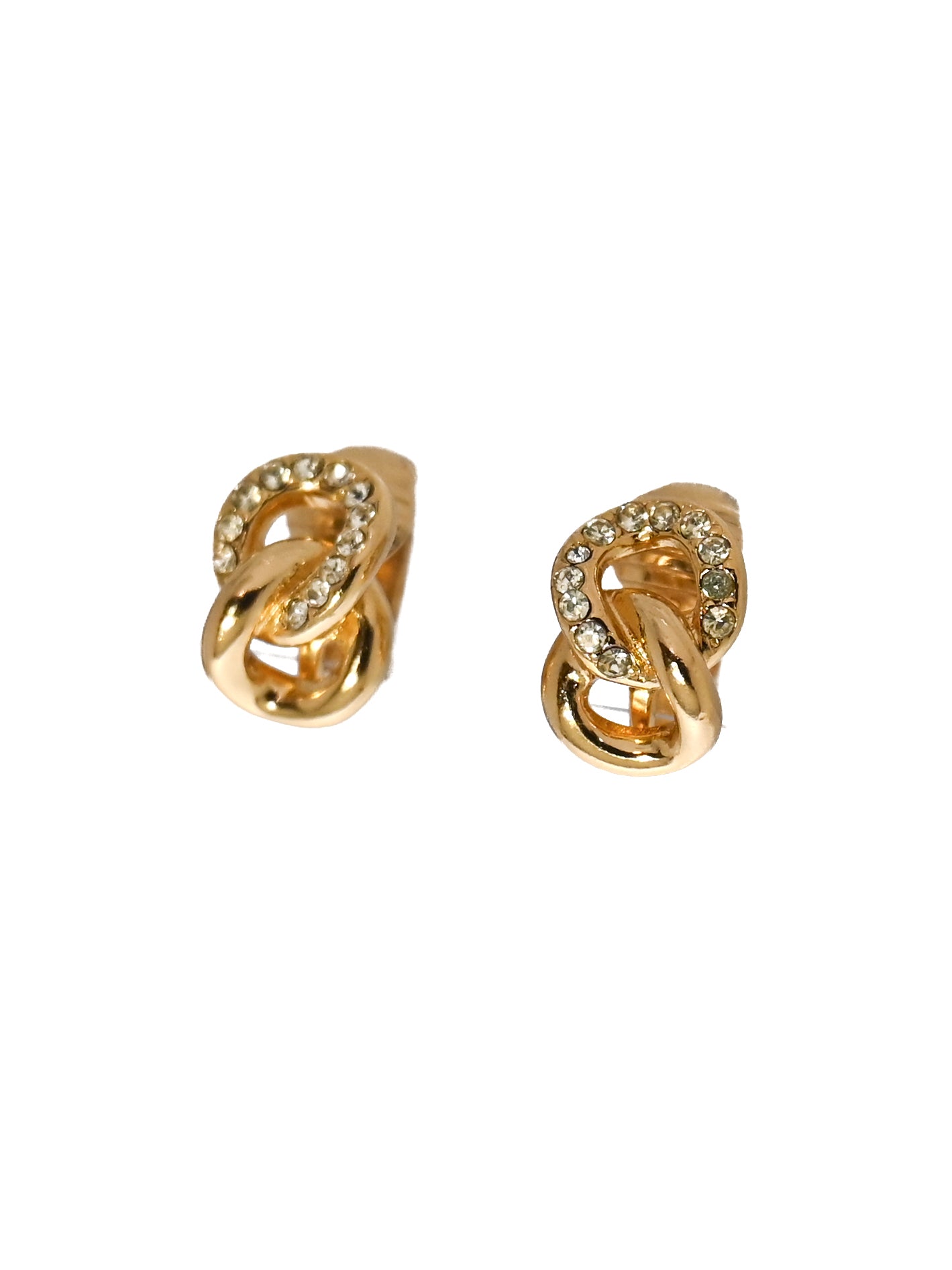 Dior Mini Interlocking Chain Clip Earrings