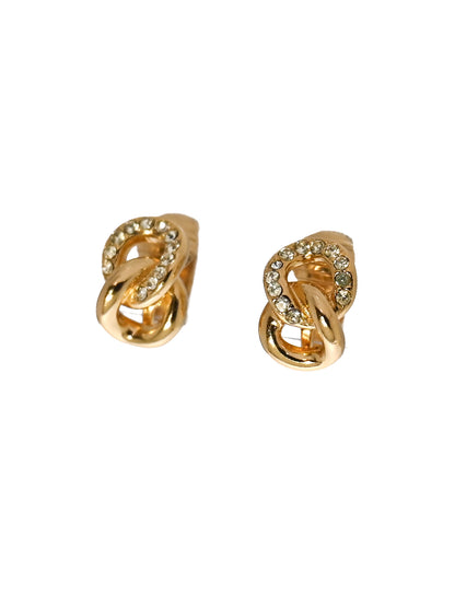 Dior Mini Interlocking Chain Clip Earrings