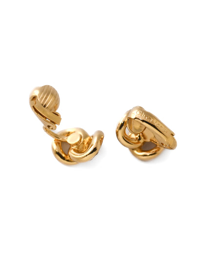 Dior Mini Interlocking Chain Clip Earrings