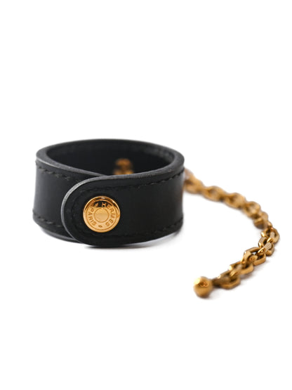 Hermès Black Leather Gove Clips