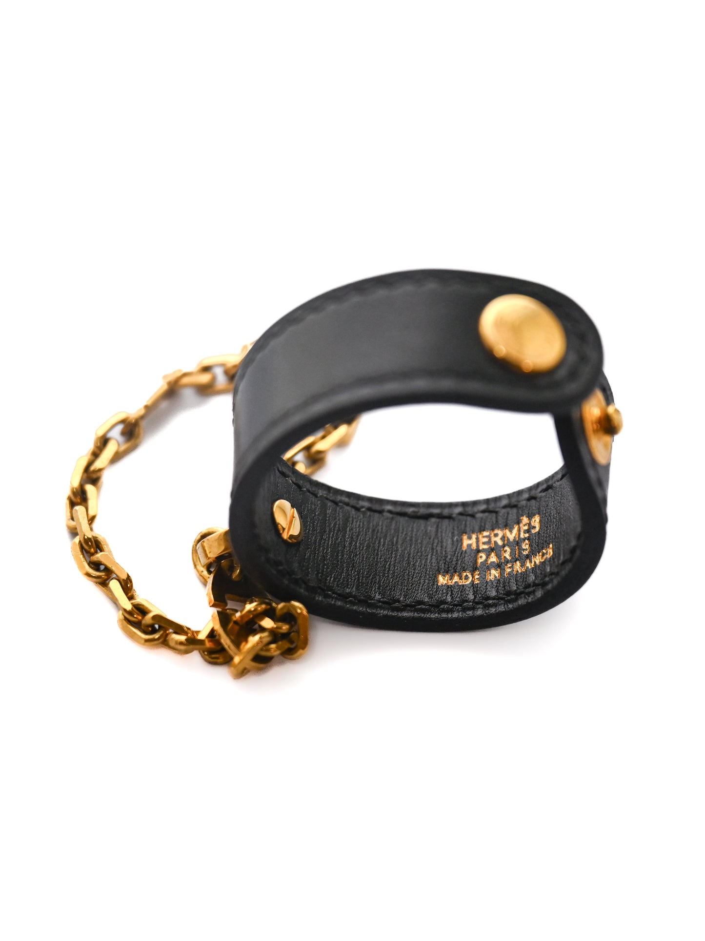 Hermès Black Leather Gove Clips