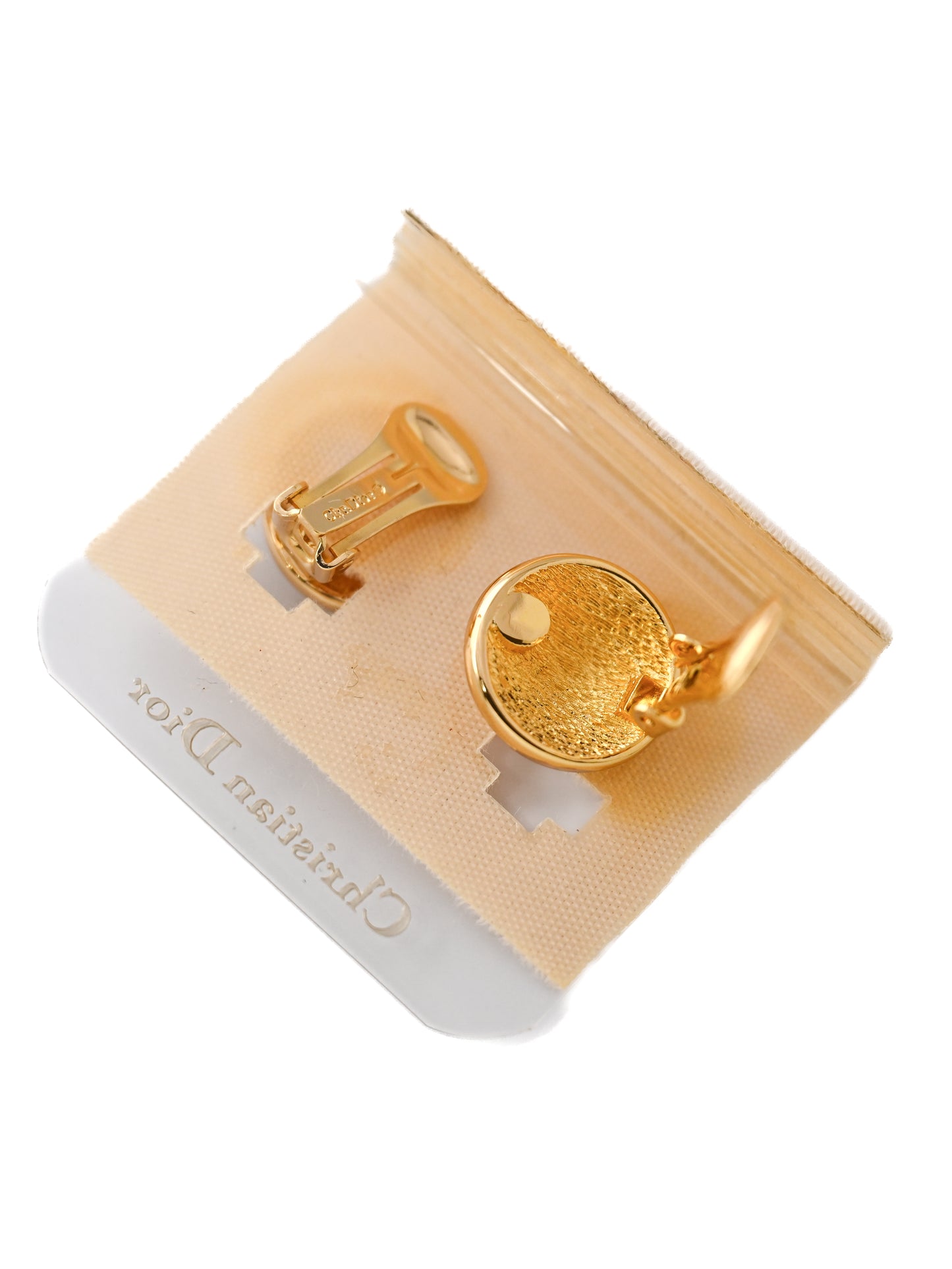 Dior Rhinestone Pavé Round Clip Earrings