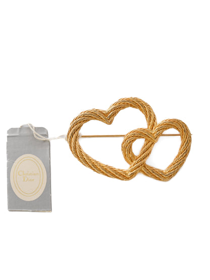 Dior Interlocking Heart Brooch