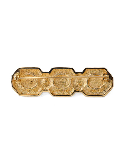 Dior Pearl Black Enamel Bar Brooch