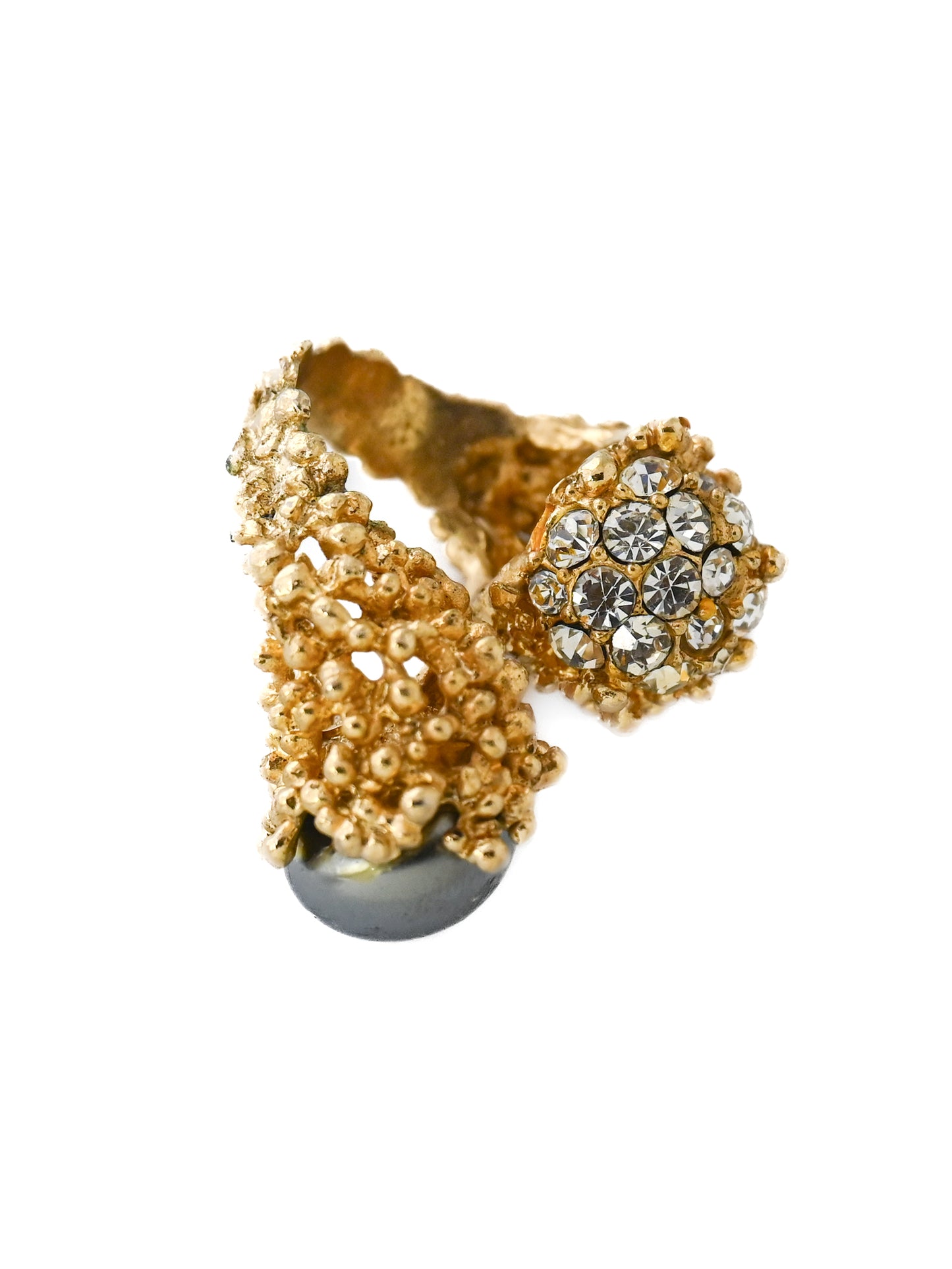 Grossé 1969 Faux Tahitian Pearl Cocktail Ring