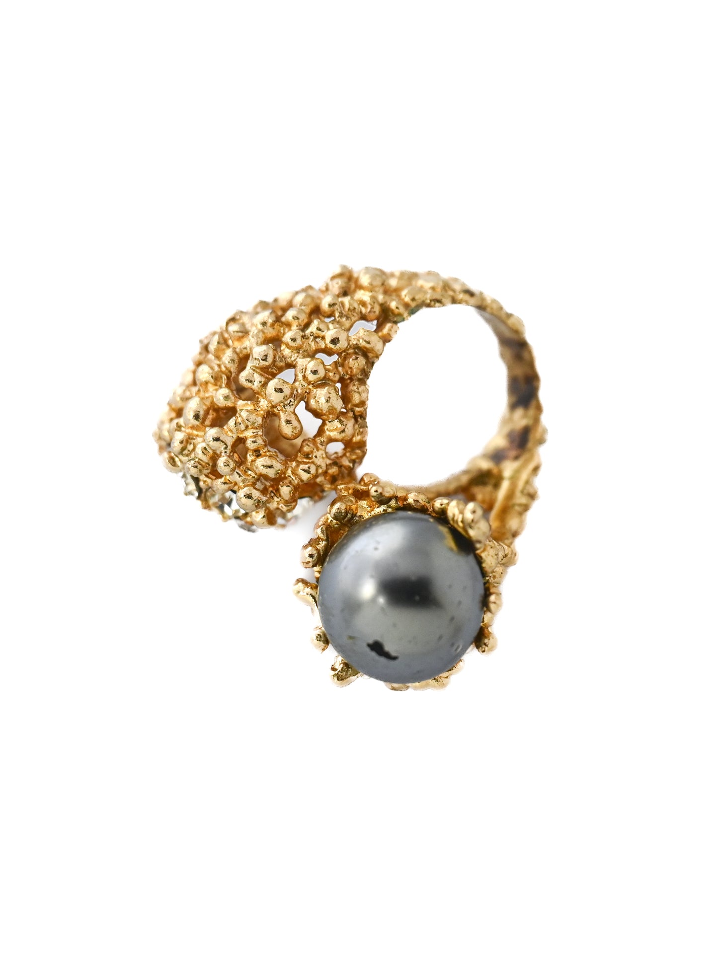 Grossé 1969 Faux Tahitian Pearl Cocktail Ring