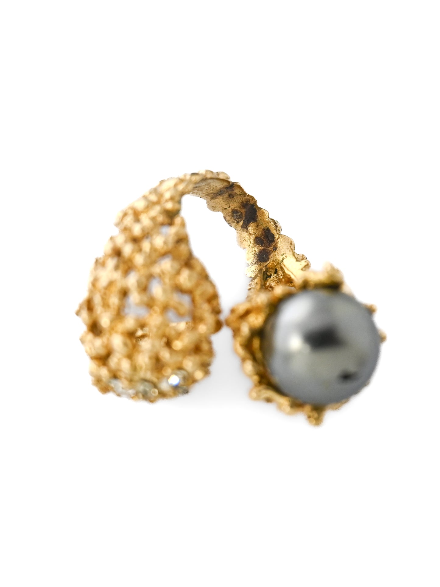 Grossé 1969 Faux Tahitian Pearl Cocktail Ring