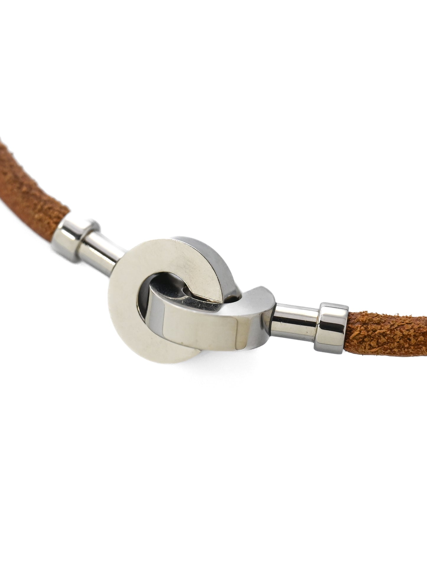 Hermès Brown Suede Toggle Lock Necklace