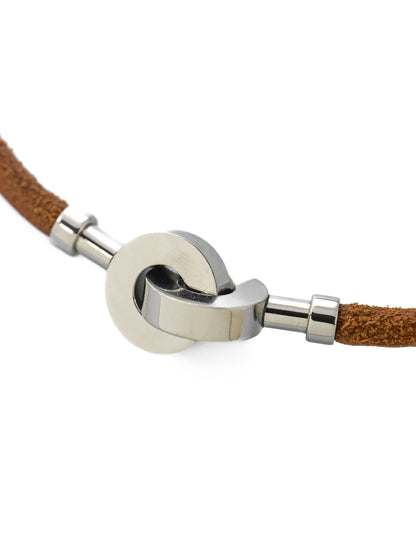 Hermès Brown Suede Toggle Lock Necklace