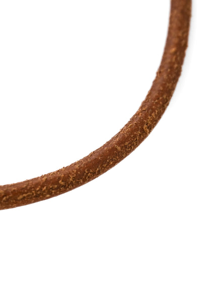 Hermès Brown Suede Toggle Lock Necklace